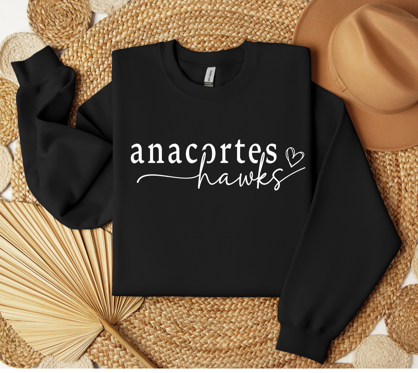 Anacortes Hawks Heart Crewneck *Youth and Adult Sizes*