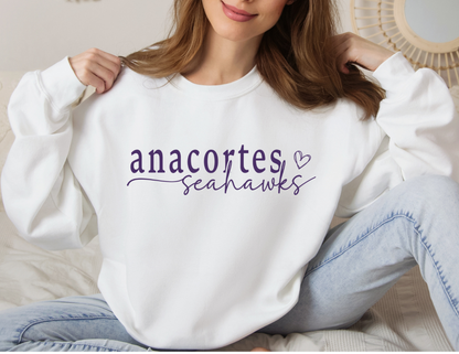 Anacortes Seahawks Heart Crewneck *Youth and Adult Sizes*