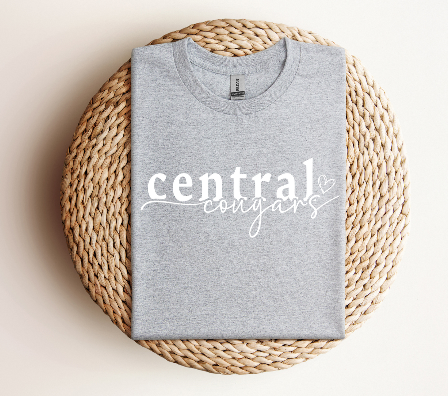 Central Cougars Heart Crewneck *Youth and Adult Sizes*