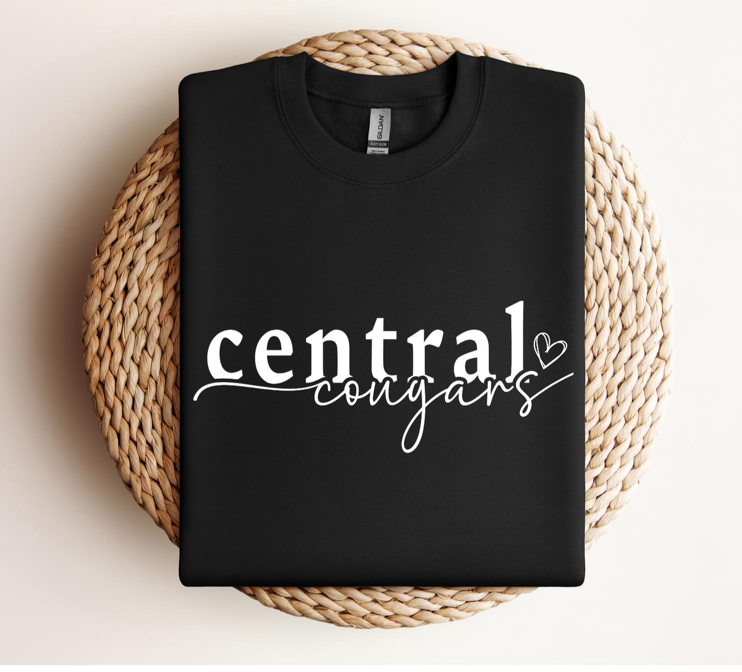 Central Cougars Heart Crewneck *Youth and Adult Sizes*