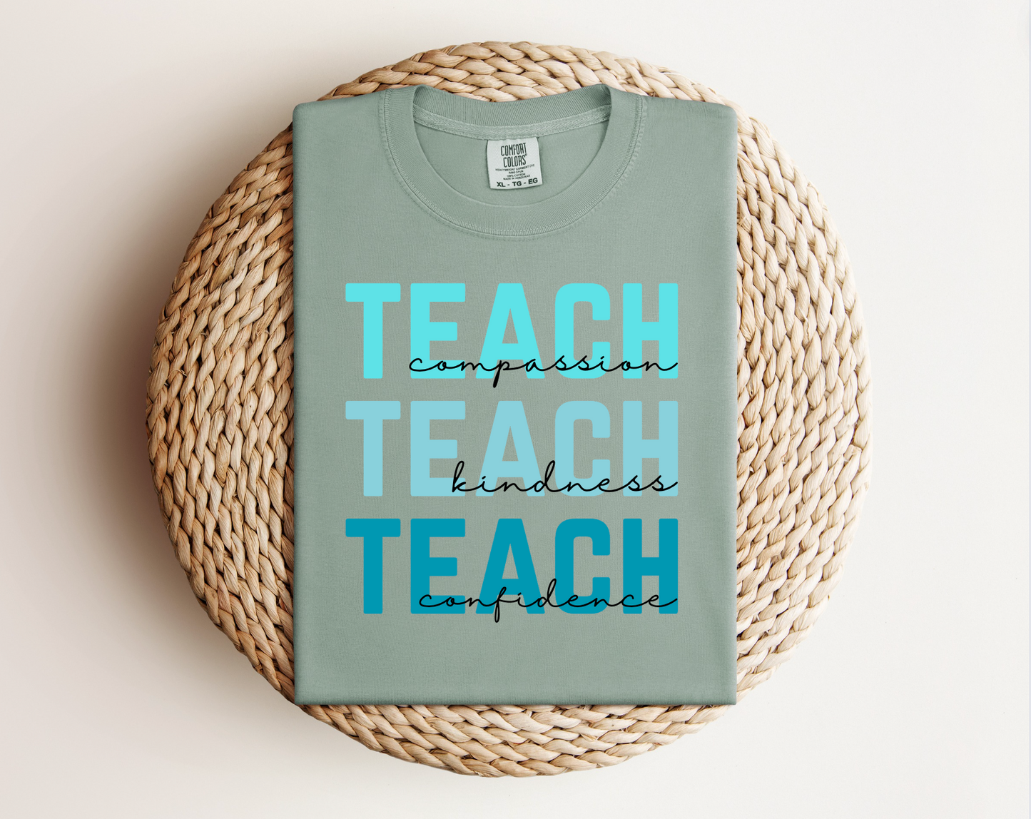 Teach Compassion, Teach Kindness, Teach Confidence T-Shirt *Blue Edition*