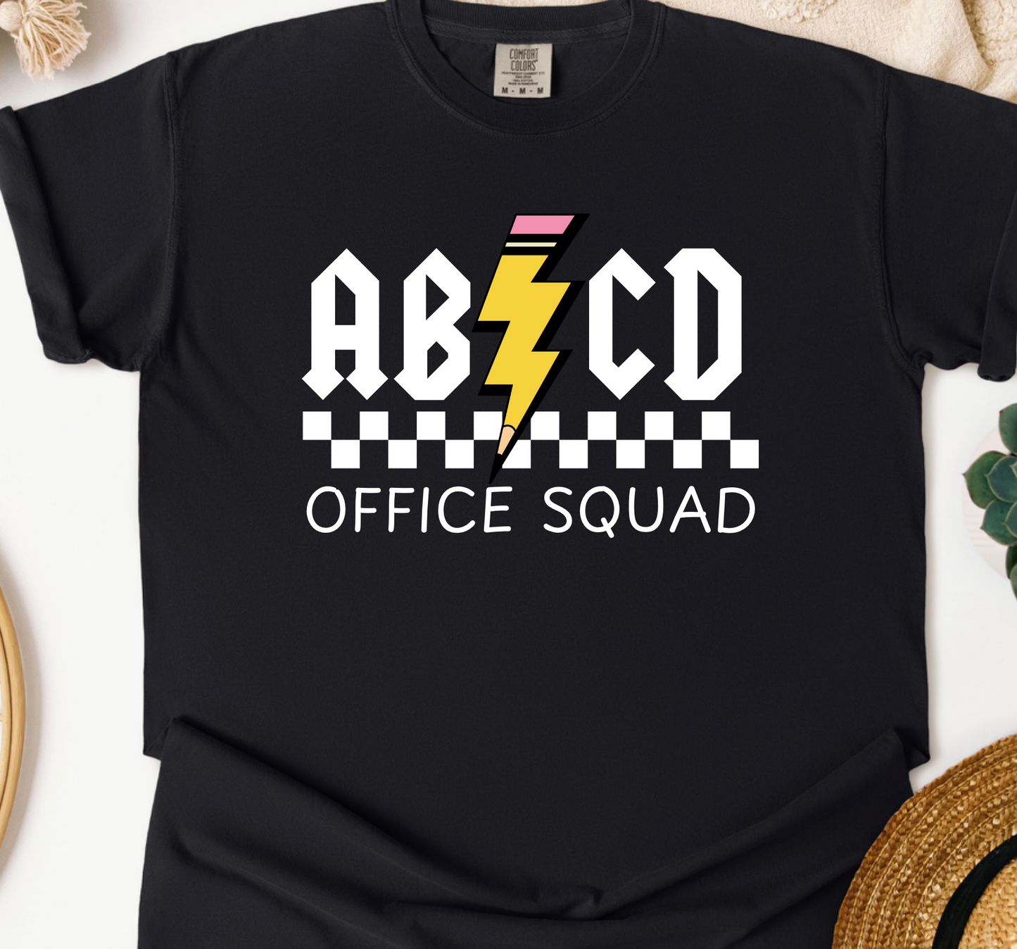 Office Staff T-Shirt - ABCD Lightning Bolt