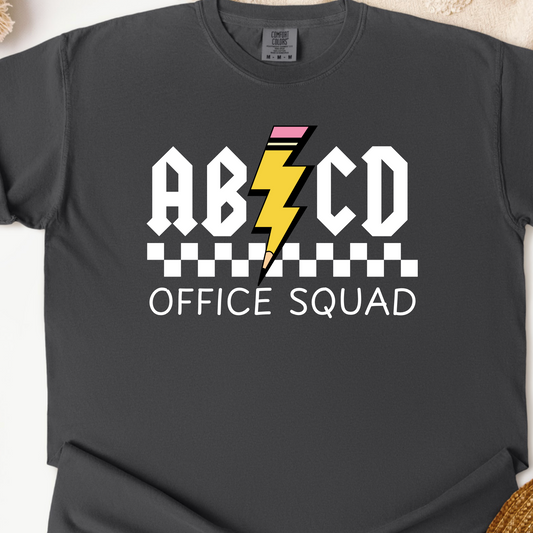 Office Staff T-Shirt - ABCD Lightning Bolt