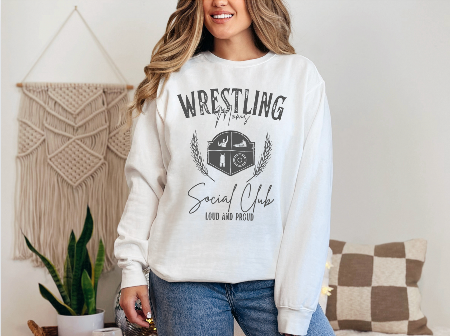 Vintage Inspired Wrestling Moms Social Club Crewneck