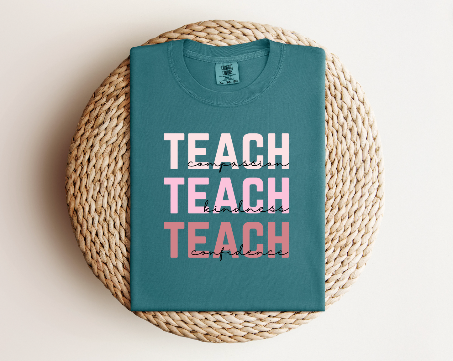 Teach Compassion, Teach Kindness, Teach Confidence T-Shirt *Pink Edition*