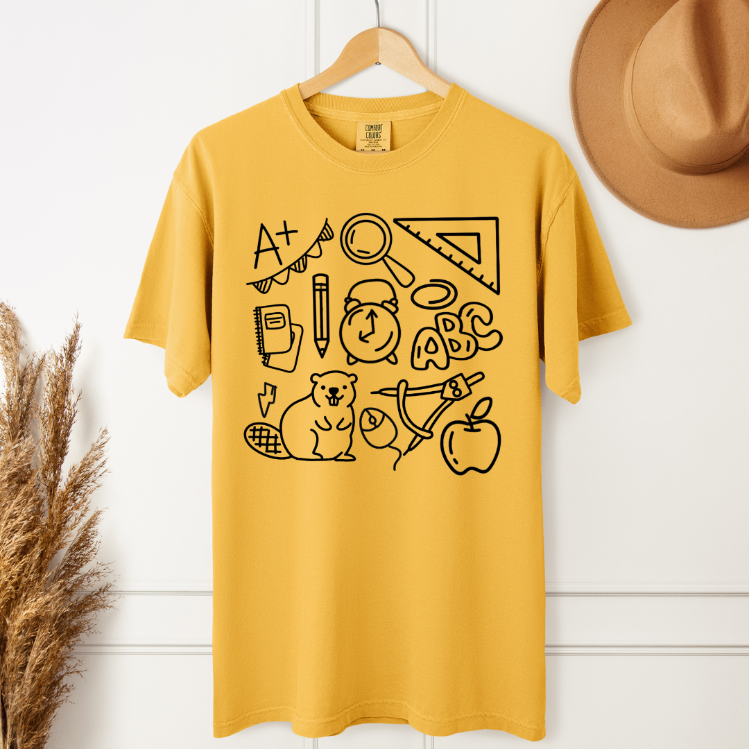 Beaver Teacher Doodle Shirt
